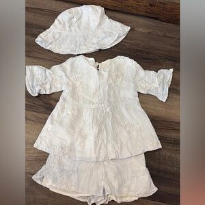 White Kids Shirt and Hat Set